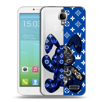 Силиконовый чехол на Alcatel One Touch Idol с принтом Луи робот