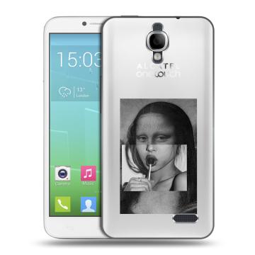 Силиконовый чехол на Alcatel One Touch Idol с принтом Мона Лиза