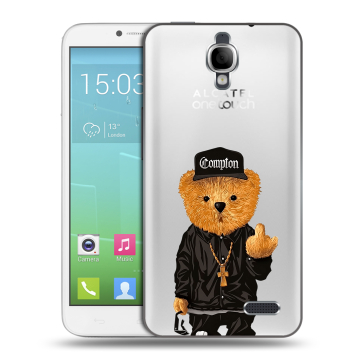 Силиконовый чехол на Alcatel One Touch Idol с принтом Плюшевый медведь