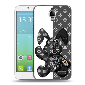 Силиконовый чехол на Alcatel One Touch Idol с принтом Луи робот