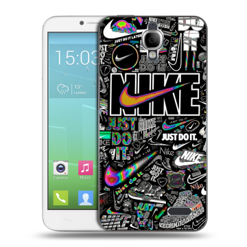 Силиконовый чехол на Alcatel One Touch Idol с принтом Найк Силиконовый чехол на Alcatel One Touch Idol с принтом Найк