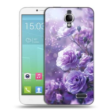 Силиконовый чехол на Alcatel One Touch Idol с принтом Розы цветы Силиконовый чехол на Alcatel One Touch Idol с принтом Розы цветы