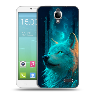 Силиконовый чехол на Alcatel One Touch Idol с принтом бабочки саккура