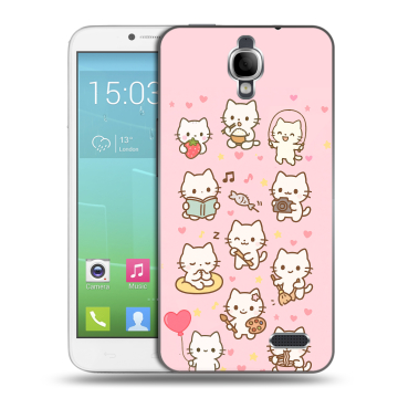 Силиконовый чехол на Alcatel One Touch Idol с принтом Hello Kitty Хелоу Кити