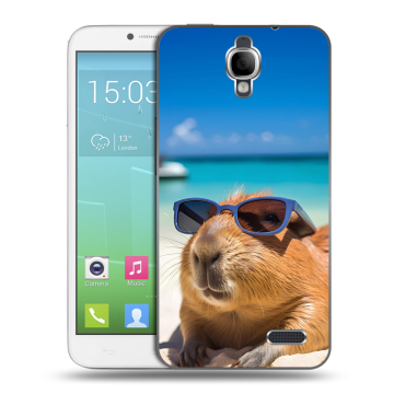 Силиконовый чехол на Alcatel One Touch Idol с принтом Капибара Силиконовый чехол на Alcatel One Touch Idol с принтом Капибара