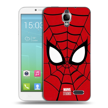 Силиконовый чехол на Alcatel One Touch Idol с принтом человек паук spiderman Силиконовый чехол на Alcatel One Touch Idol с принтом человек паук spiderman