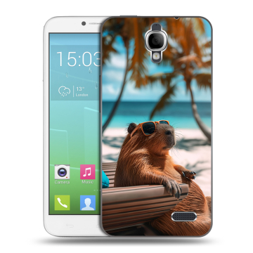 Силиконовый чехол на Alcatel One Touch Idol с принтом Капибара