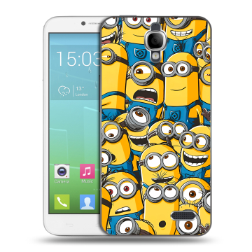 Силиконовый чехол на Alcatel One Touch Idol с принтом Миньоны