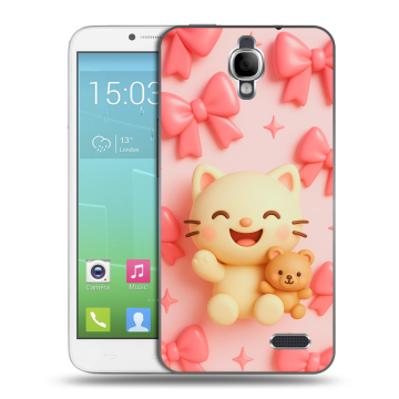 Силиконовый чехол на Alcatel One Touch Idol с принтом для девочек