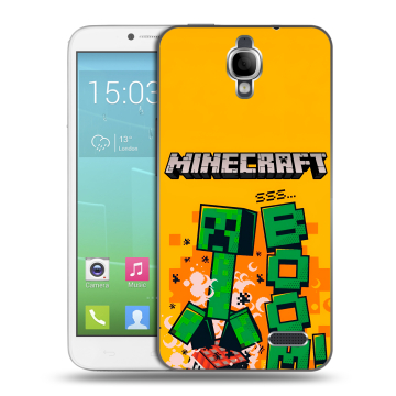 Силиконовый чехол на Alcatel One Touch Idol с принтом Майнкрафт Minecraft