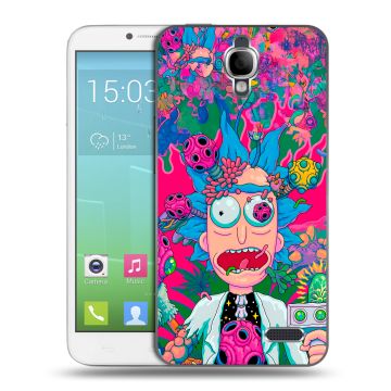 Силиконовый чехол на Alcatel One Touch Idol с принтом Рик и Морти Rick Morty
