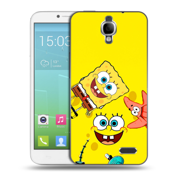 Силиконовый чехол на Alcatel One Touch Idol с принтом Спанч боб Спанчбоб