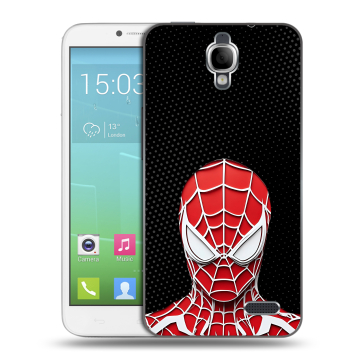 Силиконовый чехол на Alcatel One Touch Idol с принтом человек паук spiderman