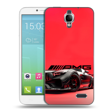 Силиконовый чехол на Alcatel One Touch Idol с принтом Мерседес Mercedes AMG Силиконовый чехол на Alcatel One Touch Idol с принтом Мерседес Mercedes AMG