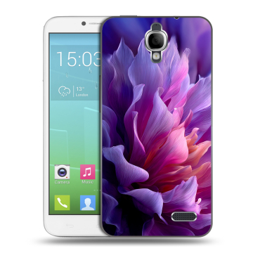 Силиконовый чехол на Alcatel One Touch Idol с принтом женский цветы Силиконовый чехол на Alcatel One Touch Idol с принтом женский цветы