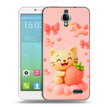 Силиконовый чехол на Alcatel One Touch Idol с принтом для девочек