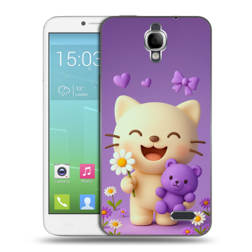 Силиконовый чехол на Alcatel One Touch Idol с принтом для девочек