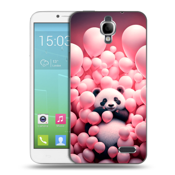 Силиконовый чехол на Alcatel One Touch Idol с принтом Панда