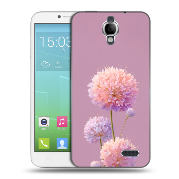 Силиконовый чехол на Alcatel One Touch Idol с принтом Цветы Силиконовый чехол на Alcatel One Touch Idol с принтом Цветы