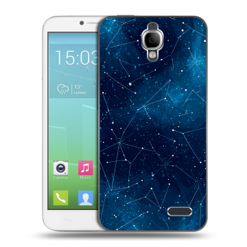 Силиконовый чехол на Alcatel One Touch Idol с принтом Космос звезды Силиконовый чехол на Alcatel One Touch Idol с принтом Космос звезды