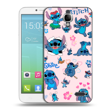 Силиконовый чехол на Alcatel One Touch Idol с принтом Лило и Стич Силиконовый чехол на Alcatel One Touch Idol с принтом Лило и Стич