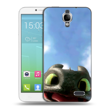 Силиконовый чехол на Alcatel One Touch Idol с принтом Как приручить дракона