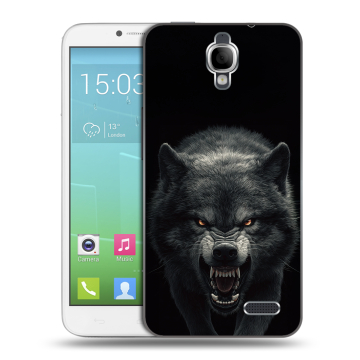 Силиконовый чехол на Alcatel One Touch Idol с принтом Волк