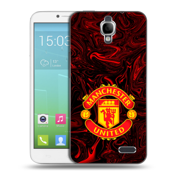 Силиконовый чехол на Alcatel One Touch Idol с принтом Manchester United Силиконовый чехол на Alcatel One Touch Idol с принтом Manchester United