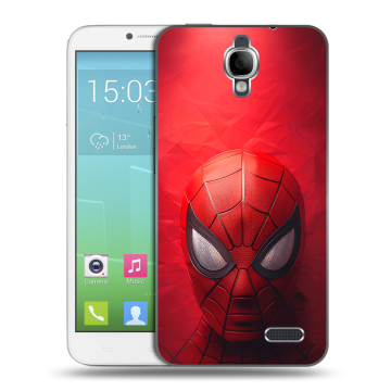 Силиконовый чехол на Alcatel One Touch Idol с принтом Spiderman Человек паук Силиконовый чехол на Alcatel One Touch Idol с принтом Spiderman Человек паук