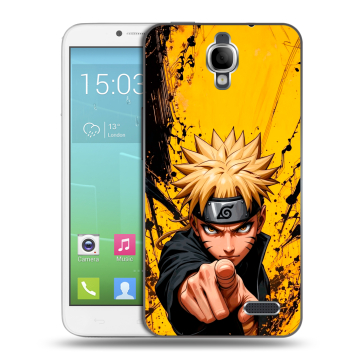 Силиконовый чехол на Alcatel One Touch Idol с принтом Naruto Наруто