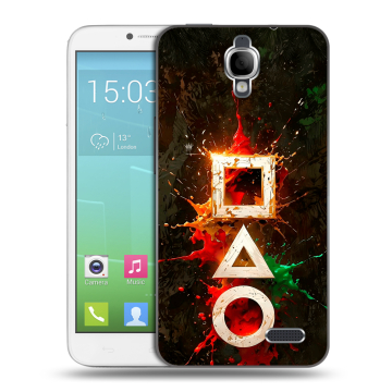 Силиконовый чехол на Alcatel One Touch Idol с принтом Squid Game Игра кальмара