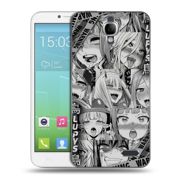 Силиконовый чехол на Alcatel One Touch Idol с принтом Ahegao Ахегао Аниме Силиконовый чехол на Alcatel One Touch Idol с принтом Ahegao Ахегао Аниме