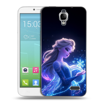 Силиконовый чехол на Alcatel One Touch Idol с принтом Холодное сердце Frozen