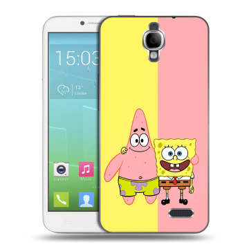 Силиконовый чехол на Alcatel One Touch Idol с принтом Спанч боб Спанчбоб