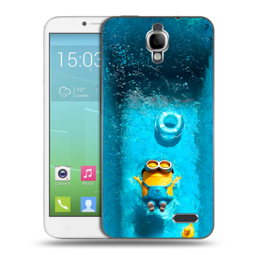 Силиконовый чехол на Alcatel One Touch Idol с принтом Миньоны Силиконовый чехол на Alcatel One Touch Idol с принтом Миньоны