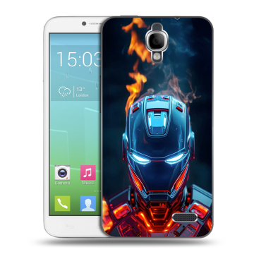 Силиконовый чехол на Alcatel One Touch Idol с принтом IronMan Железный человек