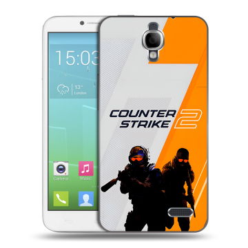 Силиконовый чехол на Alcatel One Touch Idol с принтом Counter Strike