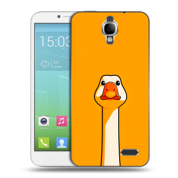 Силиконовый чехол на Alcatel One Touch Idol с принтом Смешная утка Силиконовый чехол на Alcatel One Touch Idol с принтом Смешная утка