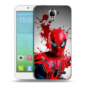 Силиконовый чехол на Alcatel One Touch Idol с принтом Spiderman Человек паук