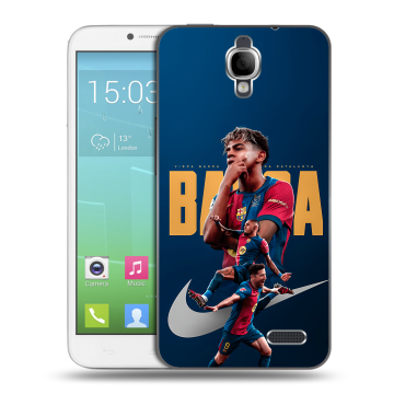 Силиконовый чехол на Alcatel One Touch Idol с принтом Барселона Barca Yamal 