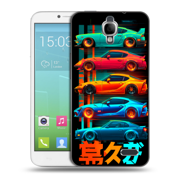 Силиконовый чехол на Alcatel One Touch Idol с принтом машины тачки Силиконовый чехол на Alcatel One Touch Idol с принтом машины тачки