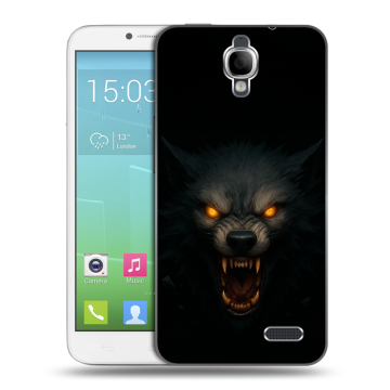 Силиконовый чехол на Alcatel One Touch Idol с принтом Волк Силиконовый чехол на Alcatel One Touch Idol с принтом Волк