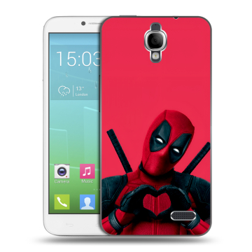Силиконовый чехол на Alcatel One Touch Idol с принтом Дедпул Deadpool