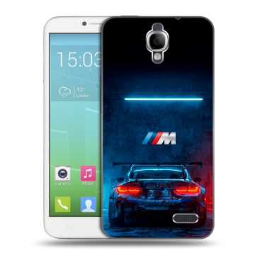 Силиконовый чехол на Alcatel One Touch Idol с принтом BMW БМВ