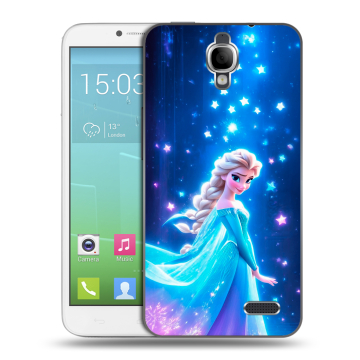 Силиконовый чехол на Alcatel One Touch Idol с принтом Холодное сердце Frozen