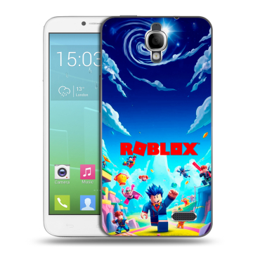 Силиконовый чехол на Alcatel One Touch Idol с принтом Roblox Роблокс