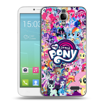 Силиконовый чехол на Alcatel One Touch Idol с принтом My little pony Дружба чудо