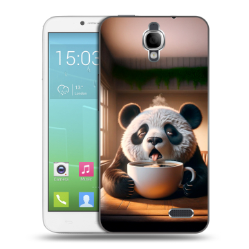 Силиконовый чехол на Alcatel One Touch Idol с принтом смешная панда
