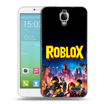 Силиконовый чехол на Alcatel One Touch Idol с принтом Roblox Роблокс