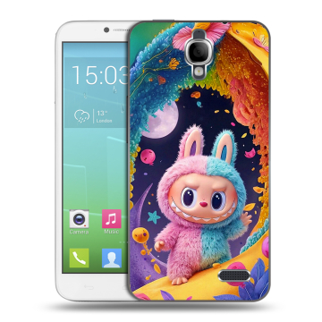 Силиконовый чехол на Alcatel One Touch Idol с принтом Labubu Лабубу